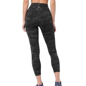 Lululemon Wunder Train 25" High Rise Leggings Incognito Camo Multi Grey Size 6